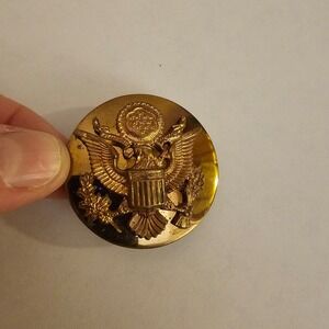 US Military Great Seal Eagle Button Gold Tone Metal Badge Pin Insignia